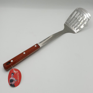 DL-669 Лопатка из нержавеющей стали с прорезями с деревянной ручкой (240шт)