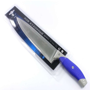 Нож кухонный с синей ручкой 5