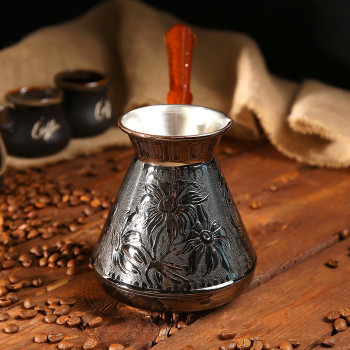 Медная турка джезва для приготовления кофе, кофеварка, 640 мл