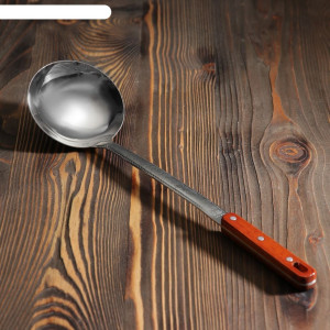 Половник кухонный с деревянной ручкой с рисунком средний  DL-30-4 (120 шт)