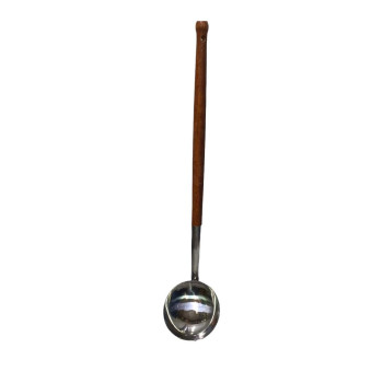 AZIM-3-3  Половник Шумовка для казана с деревянной ручкой, усиленный, нержавеющая сталь, 40см