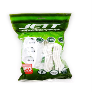 Электрический удлинитель  Jett РС-3 с заземлением (ПВС) 5м (30 шт)
