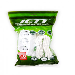 Электрический удлинитель Jett РС-3 с заземлением (ПВС) 10 м (30 шт)