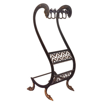 КАМИННАЯ СТОЙКА ЛЕБЕДЬ БЕЗ ПРИБОРОВ  НВ-00005165  РАЗМЕР 33*33*80СМ