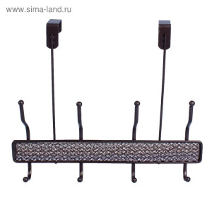 Вешалка дверная на 4 крючков (коричневый)