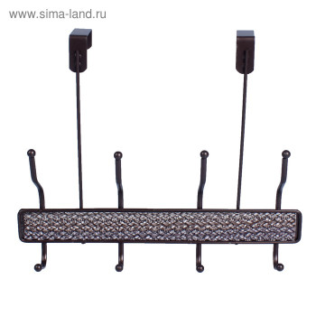 Вешалка дверная на 4 крючков (коричневый)