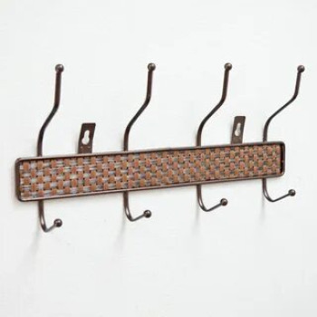 Вешалка настенная на 4 крючков (коричневый)