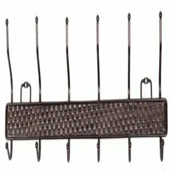 Вешалка настенная на 6 крючков (коричневый)