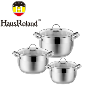 Набор кастрюля с крышкой индукционное .дно нерж.сталь HausRoland