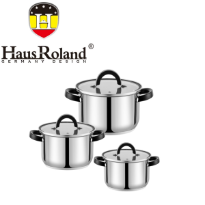 Кастрюля с крышкой индукционное .дно нерж.сталь HausRoland