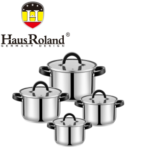 Кастрюля с крышкой индукционное .дно нерж.сталь HausRoland