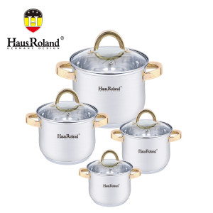 Набор кастрюля с крышкой индукционное .дно нерж.сталь HausRoland