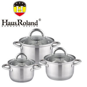 Набор кастрюля с крышкой индукционное .дно нерж.сталь HausRoland