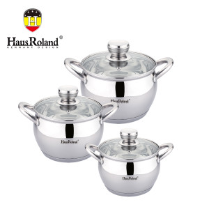 Набор кастрюля с крышкой индукционное .дно нерж.сталь HausRoland
