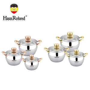 Набор кастрюля с крышкой индукционное .дно нерж.сталь HausRoland