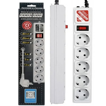 Сетевой фильтр Power Cube SPG-B-10 White 5 розеток 3 метра 10A, 2.2 кВт