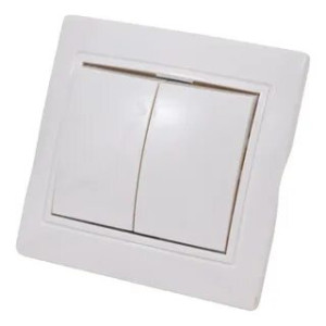 Выключатель РОССВЕТ  электрический двухклавишный внутренний  (200шт)