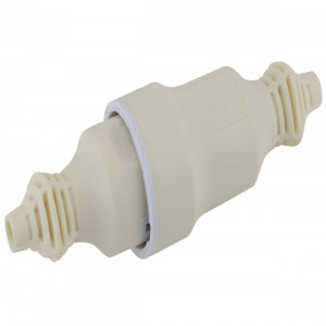 Штепсель ЭРА 16А (поликарбонат+ПВХ, прямой, белый, земля)