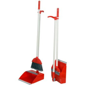 DL-C130019Щетка+совок ленивка liao с длинной рукояткой, серая, пластиковая,