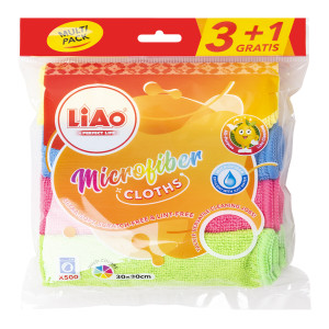 G130104Салфетки из микрофибры для уборки дома и офиса  3+1