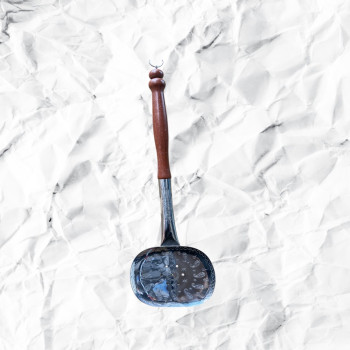 SZ-25001  Шумовка для казана с деревянной ручкой, усиленный, нержавеющая сталь,Большая. 60см