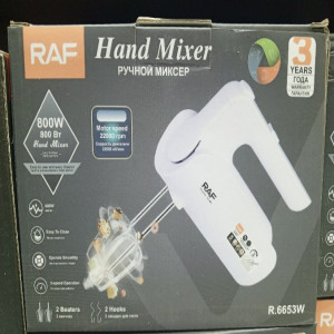 DL-R.6653W Ручной миксер, миксер для кухни, миксер электронный, 800 Вт, 5 скоростей, RAF