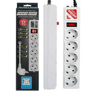 Сетевой фильтр Power Cube SPG-B-10 White 5 розеток 2 метра 10A, 2.2 кВт