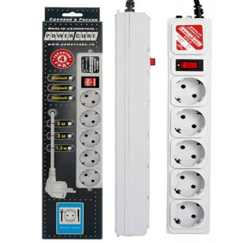 Сетевой фильтр Power Cube SPG-B-10 White 5 розеток 5 метра 10A, 2.2 кВт