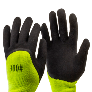 Перчатки чёрные с желтым -  OMC40
