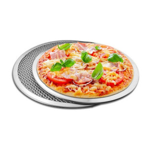 Перфорированная противень для пиццы из нержавеющей стали, антипригарный противень для выпечки, 6-18 дюймов, металлическая сетка с отверстиями, 33см